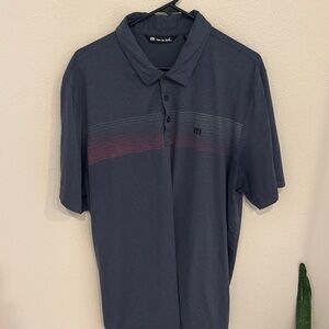 Travis Mathew Charcoal Polo with Subtle Stripes